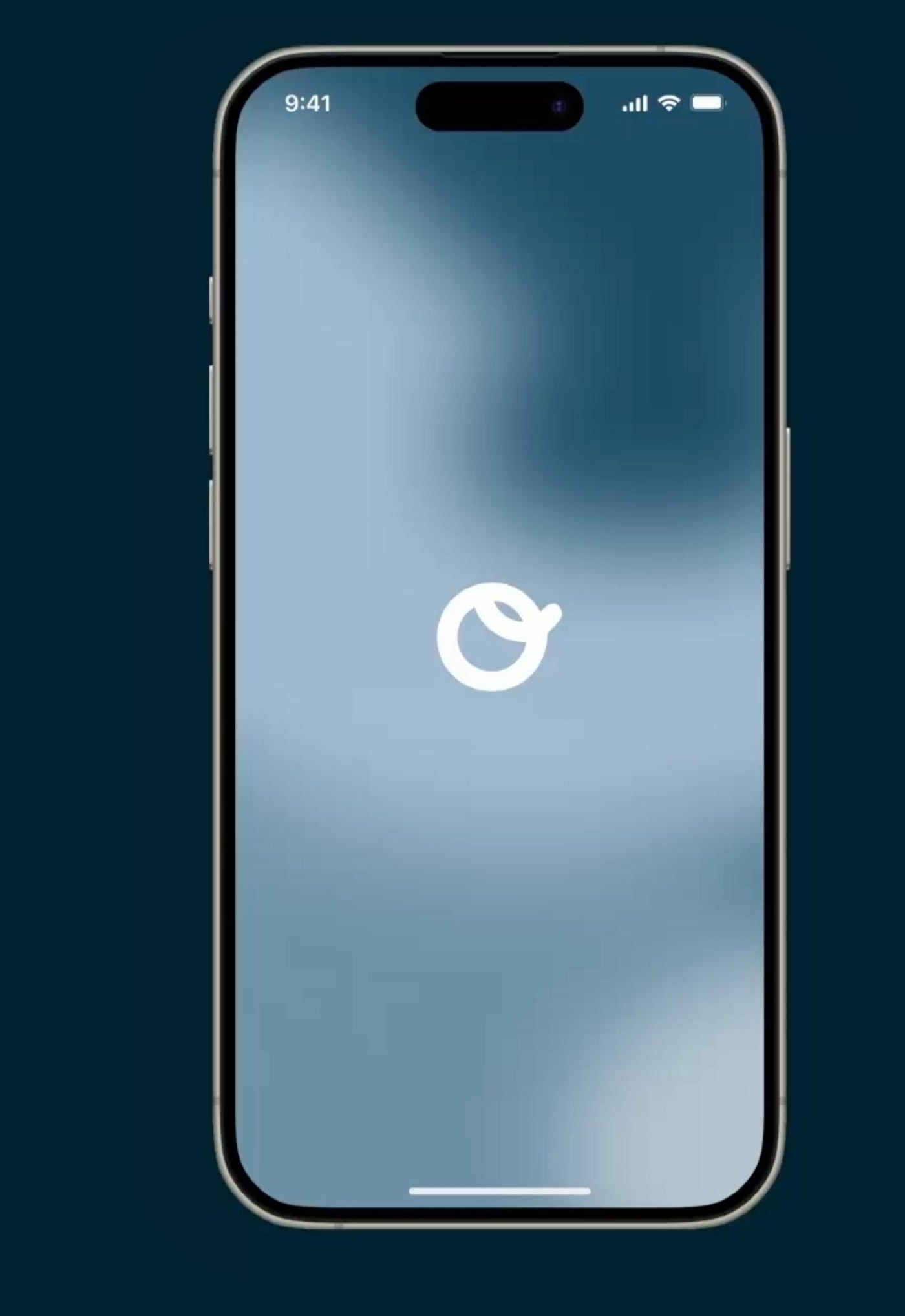 Orris app onboarding screen with the logo on a soft blue gradient